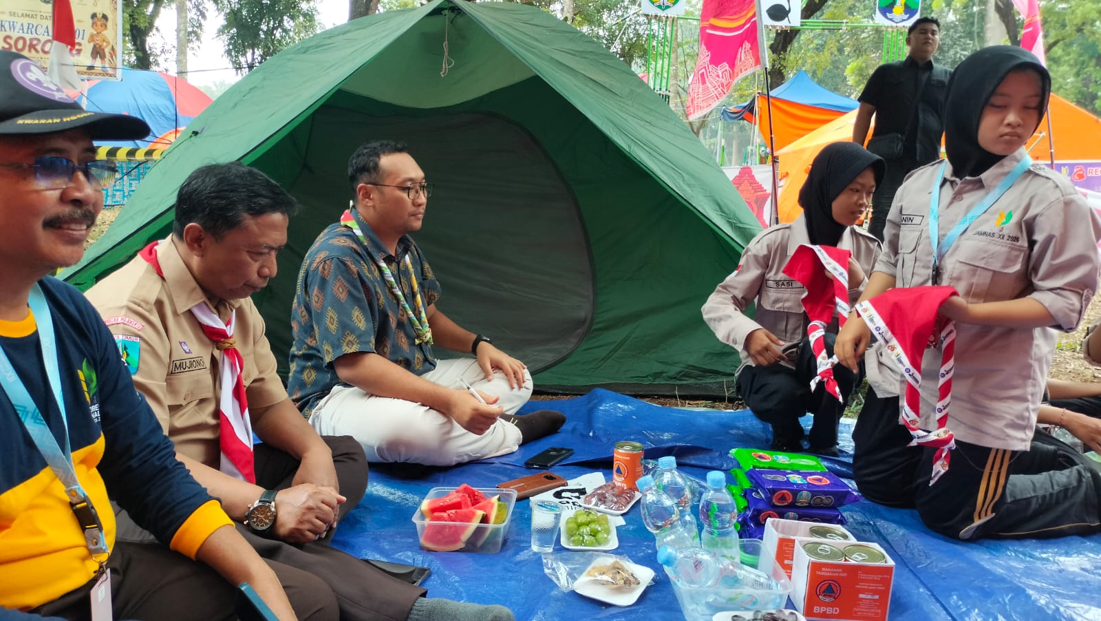 Wakil Bupati Mojokerto Kunjungi Kontingen Kwarcab Mojokerto di Jamnas XII Cibubur