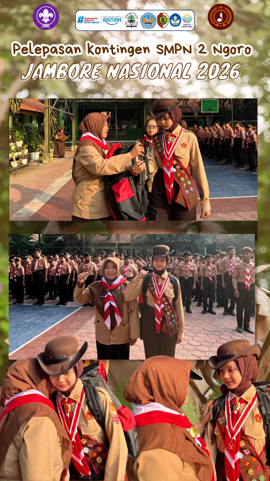 Ratih Kusuma Wibowo Dilepas Kepala Sekolah Sulistyowati Menuju Jamnas XII Cibubur