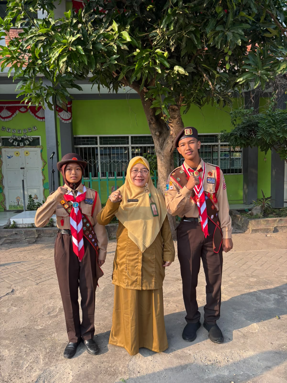 Rendra Aditya Rachmawan dan Jasmine Aira Zahsy, Duta Gudep SMPN 1 Bangsal Dilepas Menuju Jamnas XII